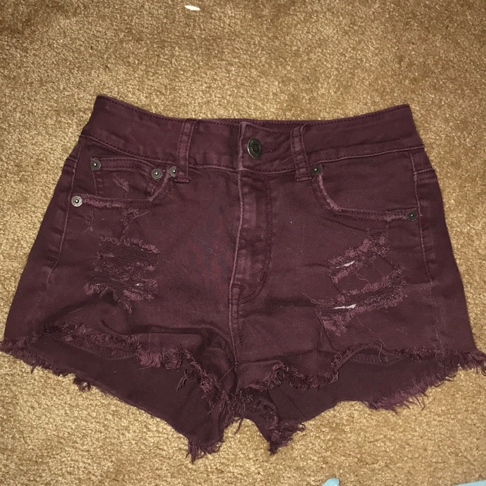 High waisted jean shorts